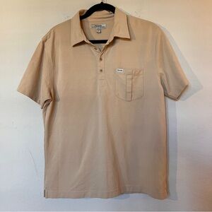 Faconnable Men's Beige Casual Polo Shirt Size Medium